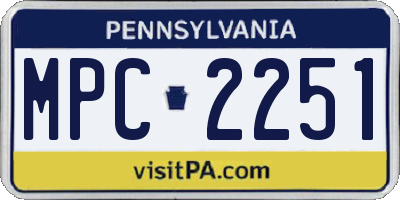 PA license plate MPC2251