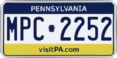 PA license plate MPC2252