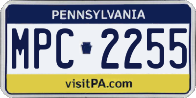 PA license plate MPC2255