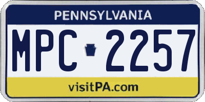 PA license plate MPC2257