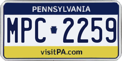 PA license plate MPC2259