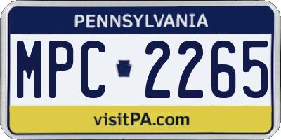 PA license plate MPC2265