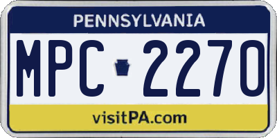 PA license plate MPC2270