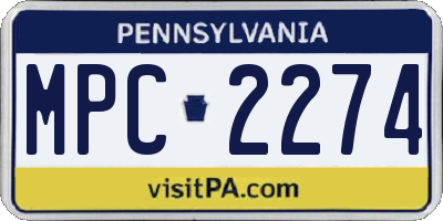 PA license plate MPC2274
