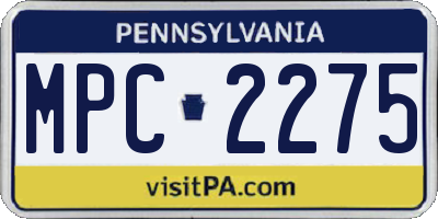 PA license plate MPC2275