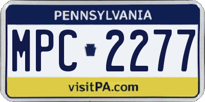 PA license plate MPC2277