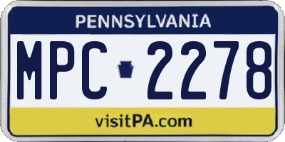 PA license plate MPC2278