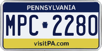 PA license plate MPC2280
