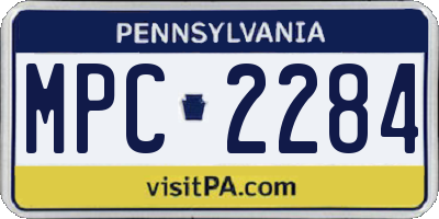 PA license plate MPC2284