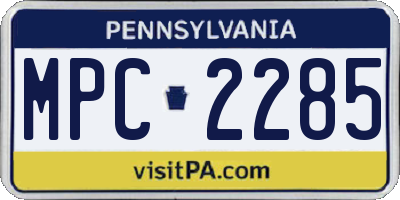 PA license plate MPC2285