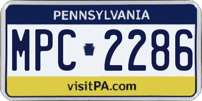 PA license plate MPC2286