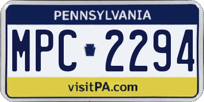 PA license plate MPC2294