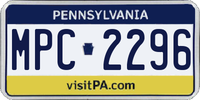PA license plate MPC2296
