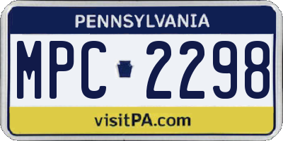 PA license plate MPC2298