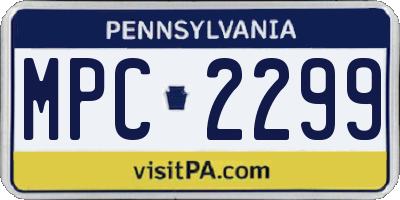 PA license plate MPC2299