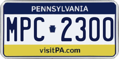 PA license plate MPC2300