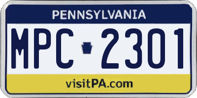 PA license plate MPC2301