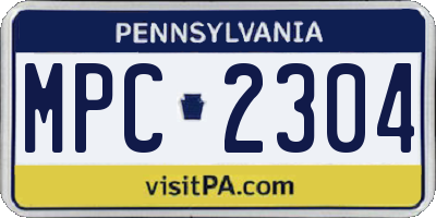 PA license plate MPC2304