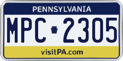 PA license plate MPC2305