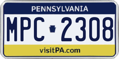 PA license plate MPC2308