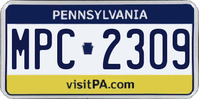 PA license plate MPC2309