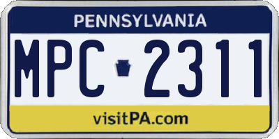 PA license plate MPC2311