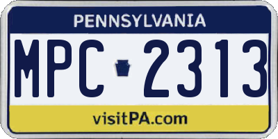PA license plate MPC2313