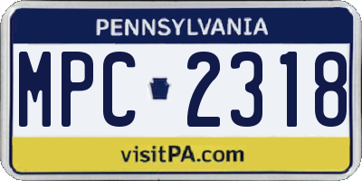PA license plate MPC2318