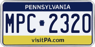 PA license plate MPC2320