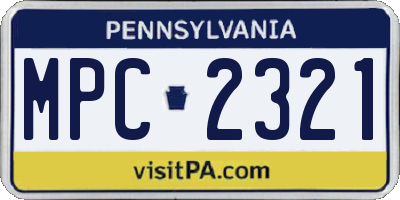 PA license plate MPC2321