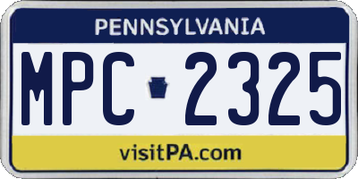 PA license plate MPC2325
