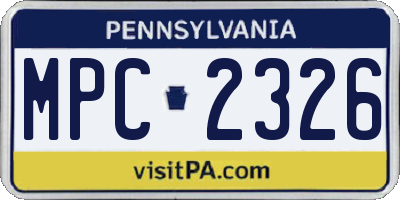 PA license plate MPC2326