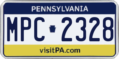 PA license plate MPC2328
