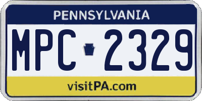 PA license plate MPC2329