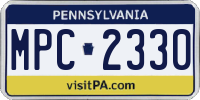 PA license plate MPC2330