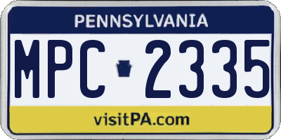 PA license plate MPC2335