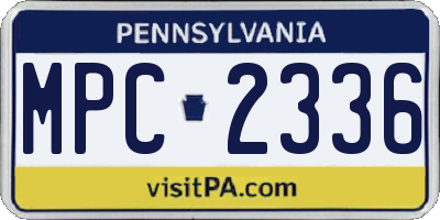 PA license plate MPC2336