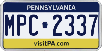 PA license plate MPC2337