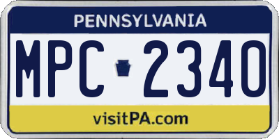 PA license plate MPC2340