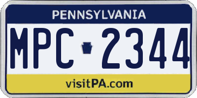 PA license plate MPC2344