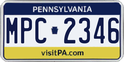 PA license plate MPC2346