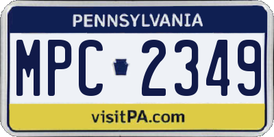 PA license plate MPC2349