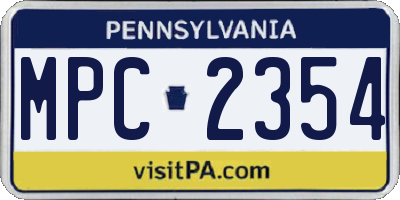 PA license plate MPC2354