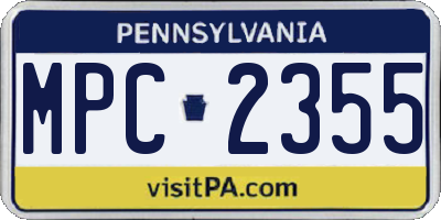 PA license plate MPC2355