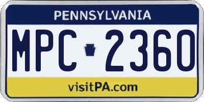 PA license plate MPC2360