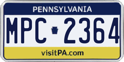 PA license plate MPC2364