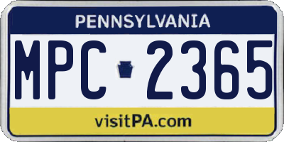 PA license plate MPC2365