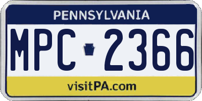 PA license plate MPC2366