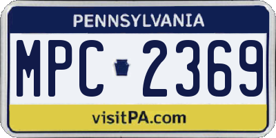 PA license plate MPC2369