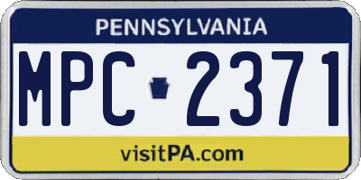 PA license plate MPC2371